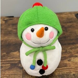 St.‎ Nicholas Square Snowman Plush Holiday Winter Stuffed Animal Green Hat Scarf